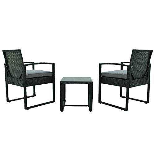 ガーデンソファー ラタン調 屋外 ガーデンテーブルセット 3点セット 防水 ガーデンチェアー 高級ソファー 軽量 耐荷重150KG ホテル カフェ ベランダ テラス 屋外家具 高級 ソファ ガーデニング 庭 グレークッション付き 組立簡単 お洒落 敬老の日 プレゼント 3枚目