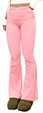 Dookttker Womens Fold Over Flare Pants Stretch Pajama Leggings Thin Soft Y2K Bell Bottom Summer Clothes Fashion Outfits
