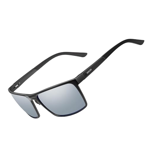 Image of BIRCEN Polarized Anti-Glare Sunglasses for Men: Lightweight Metal Wrap around Sun Glasses UV Protection for Driving Fishing