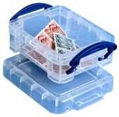 Really Useful Box Plastic Storage Box, 0.07 Liter, Clear