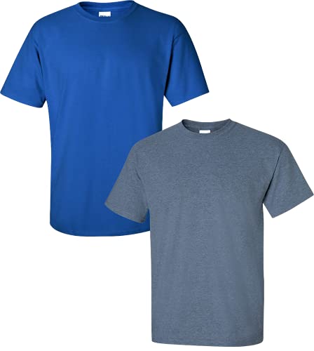 T-shirt coton homme Gildan bleu indigo M pour un look casual quotidien