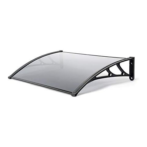 Finepoint 1m, Grey Polycarbonate, Door Canopy - 100x60cm (Black) Cover