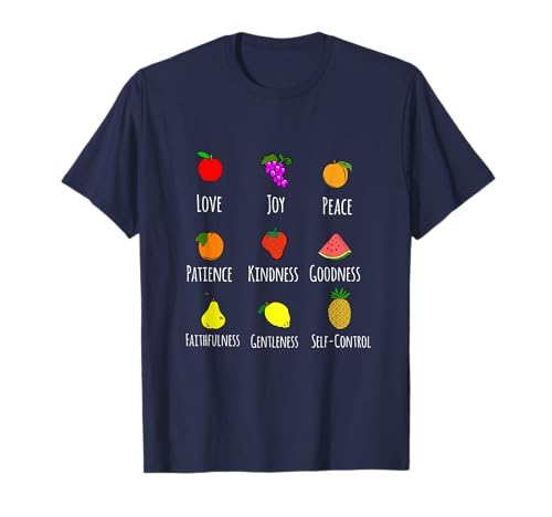 Christian Cute Funny Fruit of The Spirit Gálatas 5 Camiseta Camiseta