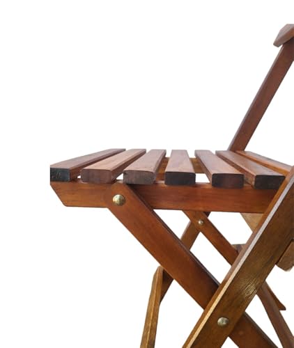 Conjunto de Mesa e 4 Cadeiras Dobráveis de Madeira Maciça para Exterior, 70x70 cm, Resistente a Manc
