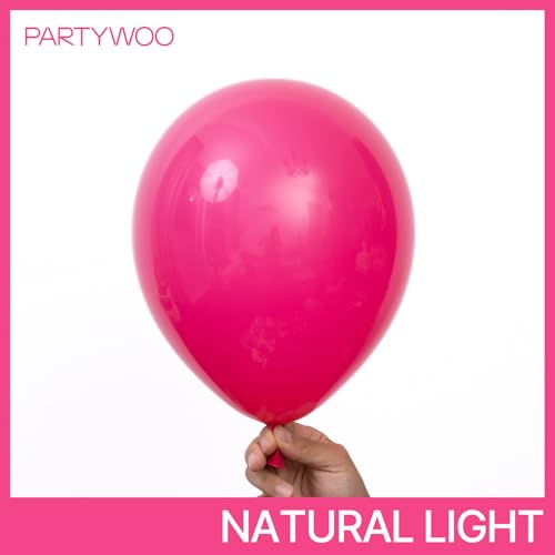 Image of PartyWoo Hot Pink Balloons 100pcs 12 Inch Magenta Fuchsia Balloons for Baby Shower Gender Reveal Engagement Bachelorette Wedding Bridal Shower Anniversary Birthday Party Decorations Pink-Y12