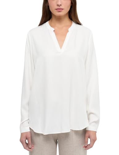 ETERNA Loose Bluse Langarm Stehkragen Viskose weiß