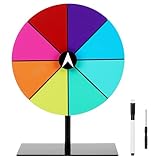 QWORK® Drehendes Rouletterad ⌀‌20CM, 8 Slots Acryl Tischplatte Gewinnrad mit Markierstift und Schraubendreher, für Veranstaltungen und Werbung