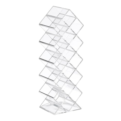 Image of WECHENG Clear Plastic Acrylic Lipstick Organizer - Lipstick Holder Stackable 16 Spaces Fish Shape Lipgloss Holder for Vanity Countertop for Women Family and Cosmetic Stores Display