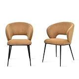 MEDIDAS: Las sillas Alice se venden en sets de 2, y cada silla mide 58,5 cm de ancho, 59,5 cm de profundidad y 85,5 cm de altura total, con una altura de asiento de 50 cm. Cada silla pesa 10,3 kg y puede soportar hasta 100 kg. Sus dimensiones generosas y su diseño envolvente garantizan un asiento cómodo y estable en el comedor, la cocina o la sala de estar.