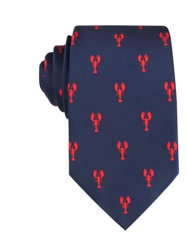 OTAA Red Lobster Casual Ties for Men - Perfect Neck Tie for Groomsmen Wedding Ties or Formal Occasions - Ideal Gifts for Him
