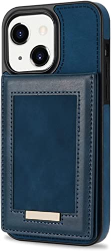 Étui en cuir iPhone 14 Pro bleu étui portefeuille magnétique fin de luxe