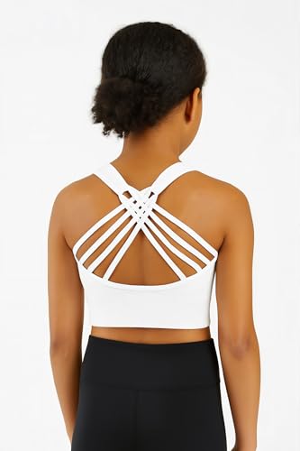 Kurve Girl’s Seamless Strappy Back Stretchy Crop Undershirt Bra, Made in USA3