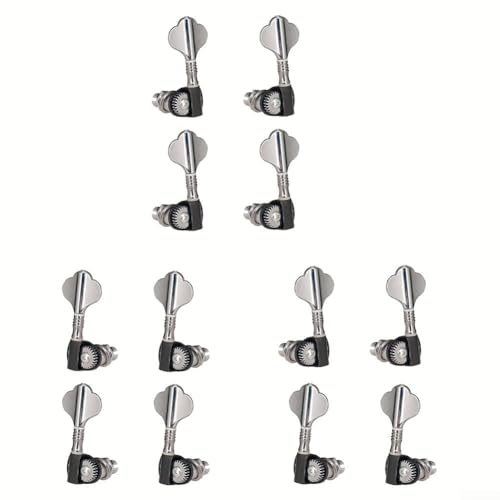 PETSTIBLE Lot de 4 mécaniques d’accordage de basse chromées pour guitare basse (4R) - Les Beatles, Paul McCartney, John Lennon, RIngo Starr, George Harrison PETSTIBLE Lot de 4 mécaniques d'accordage de basse chromées pour guitare basse (4R) – Image 4