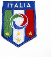 Italia 4 Star Iron on Medium Patch Crest Badge Italy 3.5 X 2.5 Inch New