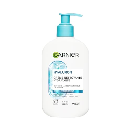 GARNIER Skin Active - Gel Nettoyant Apaisant - pH Neutre - Élimine Maquillage & Impuretés - Hydrate & Repulpe - Enrichi En Aloe Vera, Glycérine & Acide Hyaluronique - Vegan & Cruelty Free - 250 ml