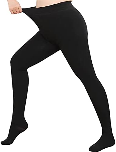 Fohevers Womens Plus Size 80D Sheer Opaque Tights 80 Denier Run Resistant Control Top Panty Hose Opaque Tights