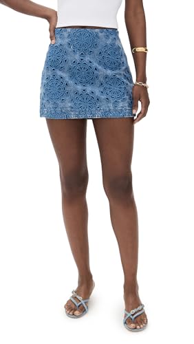 alice + olivia Women's Rubi Denim Micro Skirt