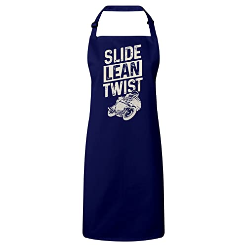 Tablier cuisine premium navy en toile robuste style chic cafe racer
