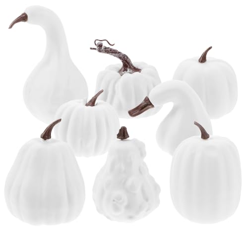PRETYZOOM 8Pcs Faux Pumpkin for Halloween DIY Decoration Lightweight Pumpkins for Indoor Outdoor Use for Harvest Festival and Theme Parties