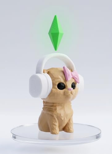 Image of Sims Dancing Cat - Head Shaking Viral 3D Printed Desk Toy | Cute Music Cat Figurine | Trendy Meme Collectible for Cat Lovers
