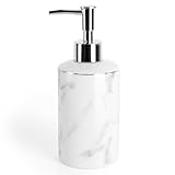 White Soap Dispenser for Bathroom Kitchen Countertop Lotion & Liquid Dispenser Soap Bottle Ceramic Soap Pump Marble Hand Soap Dispenser