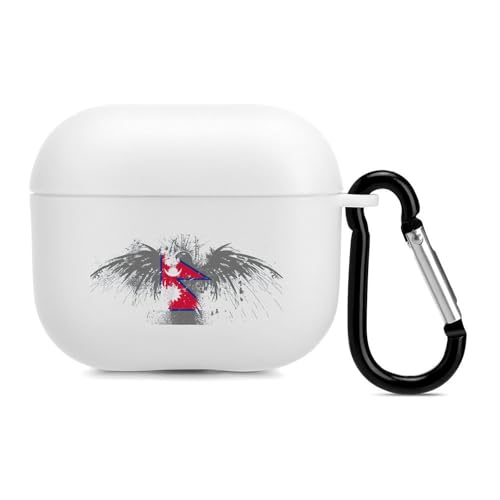 Nepal Nepalese Flag Bluetooth Earbuds Case Cover for Airpods Pro 3 with Keychain Headphone Cover Unisex Shockproof Protective