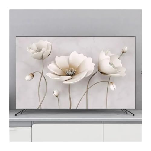Housse de protection TV anti-poussière universelle fleurie 40-43 pouces