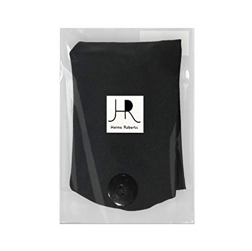 Hanna Roberts Headband With Buttons For Face Masks And Covers, Stretchy And Elastic (Black) #TOP3