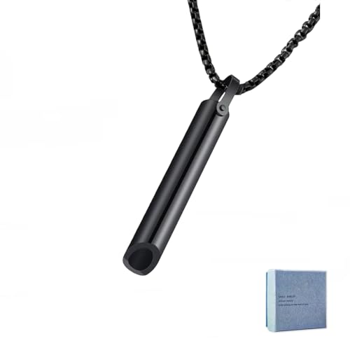 Breathing Necklace, Anxiety Relief Item for Mindfulness, Meditation, Sleep Aid, Quit Vaping, Calm Down, Relax, Spiritual Stress Relief Gift for Women & Men, Durable Stainless Steel, Fashion