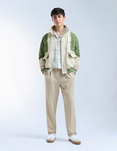 Image of Flying Machine Oversize Fit Colour Blocked Casual Jacket
