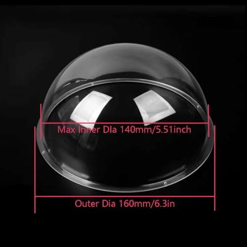 Image of LOTOWELZON 5.5inch Acrylic Replacement Transparent Clear Camera Dome Cover Security Camera Housing Pet Dog Fence Window Skylight Window (ID140mm*H70mm /5.5 * 2.75in)