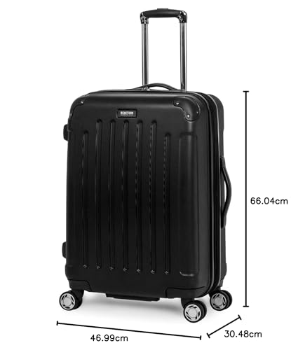 Image of Kenneth Cole Reaction Renegade 24 inch Lightweight Hardside Expandable 8-Wheel Spinner Checked-Size Luggage, Black