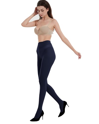 Image of Citystl 2 Pairs Plus Size Black Tights for Women, 40D Solid Color Soft Tights, Control Top Microfiber Pantyhose for women
