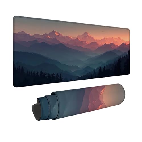 Tapis de bureau montagne grand format pour travailler à la maison