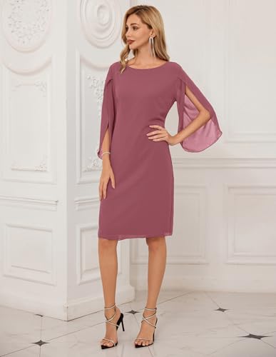 Image of GRACE KARIN Womens Formal Wedding Guest Dress 2026 Chiffon Cocktail Dress Mother of the Bride Dresses Midi Fashion Clothing