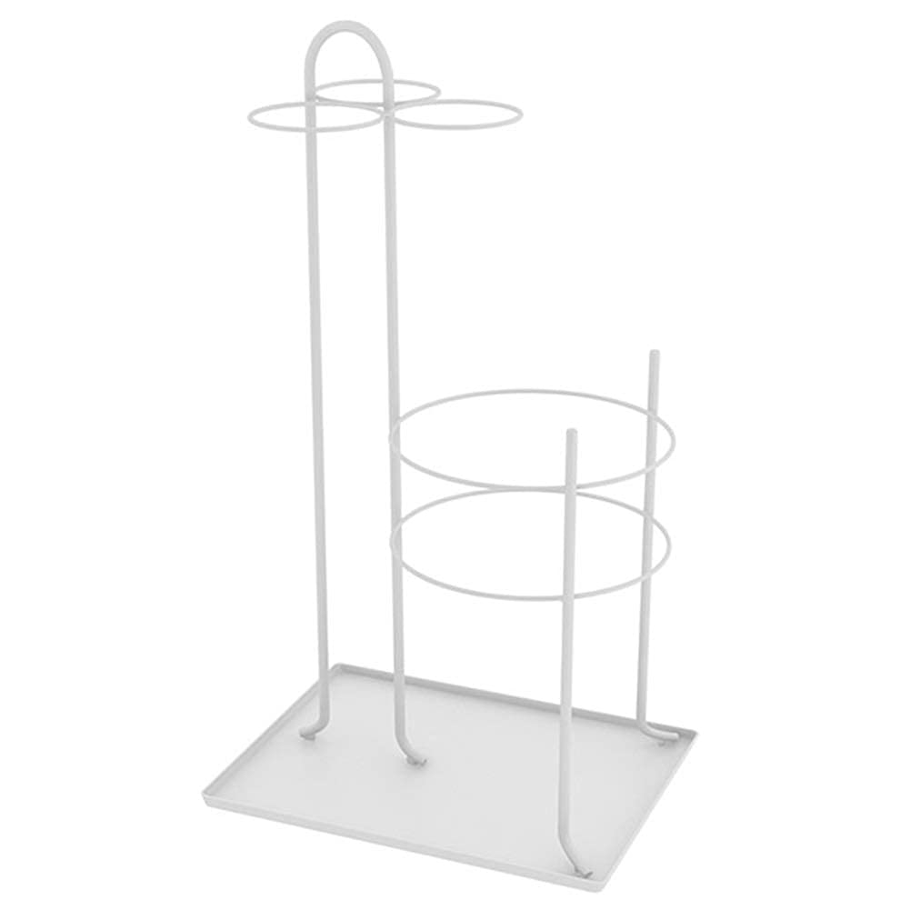 DUANHOZ Umbrella Stands Freestanding Metal Entryway Umbrella Stand Holder for Canes (White)
