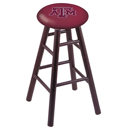 Holland Bar Stool Co. Oak Extra Tall Bar Stool in Dark Cherry Finish with Texas A&M Seat by The