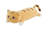 Coolet cat Soft Toys and Pillow Kids, Plush Hugging Cushion, – Long Hugging Plush Toy for Kids & Girls | Ultra-Soft Sleeping Cushion | Cute Animal Stuffed Toy (60 cm) (Light Brown)