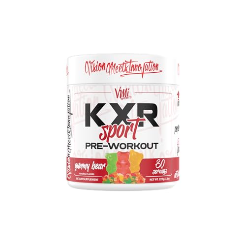Image of VMI Sports KXR Sport Pre-Workout Powder | Energy - Performance - Focus and Pumps | Maximum Absorption Formula | Great Taste for Men & Women | 30 Servings (30 Servings, Gummy Bear)