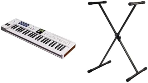 Arturia - KeyLab Essential 49 mk3 - Controlador MIDI de Teclado para Producción Musical - 49 Teclas & PURE GEWA GEWA F900520 - Soporte de teclado, patas perfil simple,negro