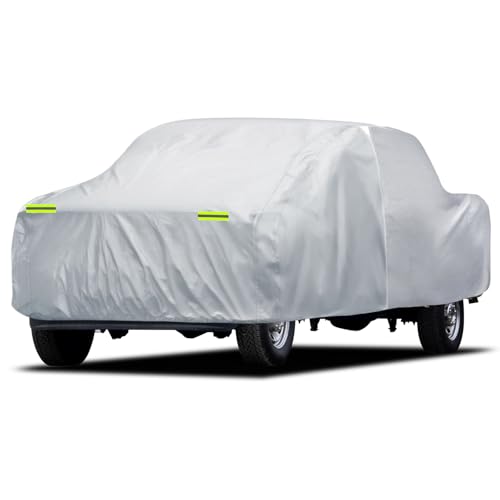 Image of Truck Cover Waterproof All Weather, 6 Layers Pickup Cover Fit for Ford F250 /F350, Chevrolet Silverado, Gmc Sierra, Ram 2500 (T5 Fit Truck Length Up to 266 inch), Silver