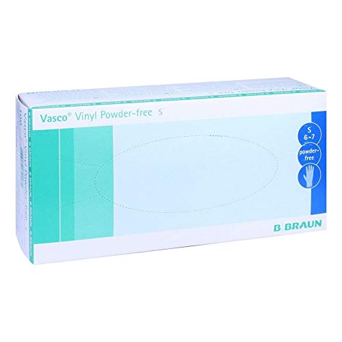 B. Braun Vasco® Vinyl Powder-free Einmalhandschuhe - S / Weiß, 100 Stück | Packung (100 Stück) - B00ZCILZQI