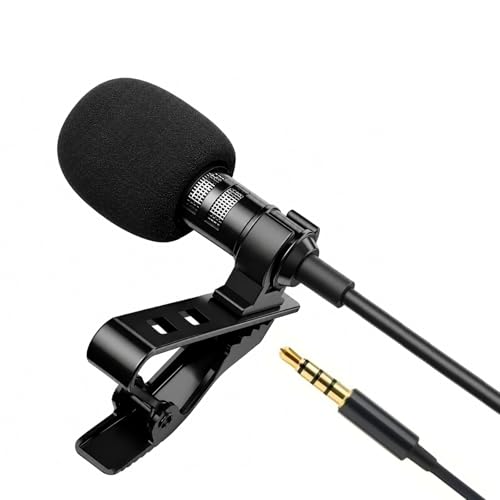 Image of 3.5mm Clip-On Microphone - Clear Voice Recording Mic for YouTube, Interviews & Vlogging - Universal Collar Mic for Mobile, PC & Laptop with Noise Reduction (AU-500 3.5mm)