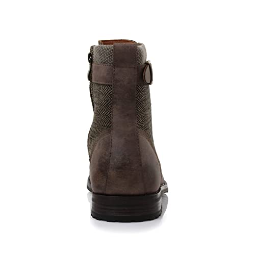 Image of Polar Fox Men's Military Style Combat Boot Collection | Men's Cap Toe Ankle Boots with Lace-Up & Side Zipper