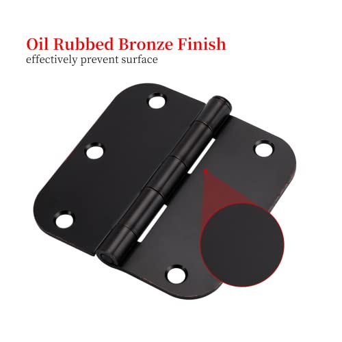 18 Pack Haliwu/Door Hinges, Black Door Hinges 3-1/2 Inch Oil Rubbed Bronze Door Hinges Interior Door Hinges With 5/8" Radius Corners #TOP3