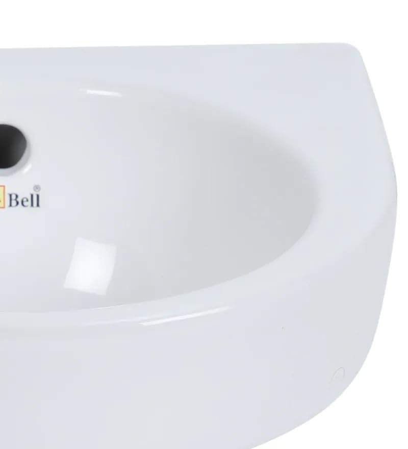 Image of Bell Wash Basin /Bathroom Basin /Glossy Small Sink Wall-Hung Hand Wash Basin For Bathroom & Living Room, (Dimension 31 x 28 x 15 CM) (Apple)