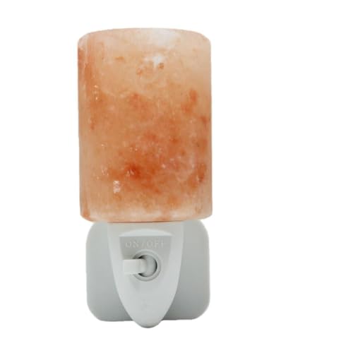 Omana Natural Himalayan Salt Night Lamp Light, Direct Plug, Plugin, Children Bedroom, Multicolor Bulbs & 360 Degree Swivel Plug with ON/Off Switch (Cylinder)