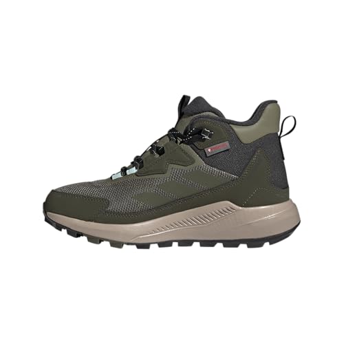 adidas Women's Terrex Anylander Climawarm+ Mid Top Hiking Shoe, Olive Strata/Night Cargo/Semi Flash Aqua, 8.5