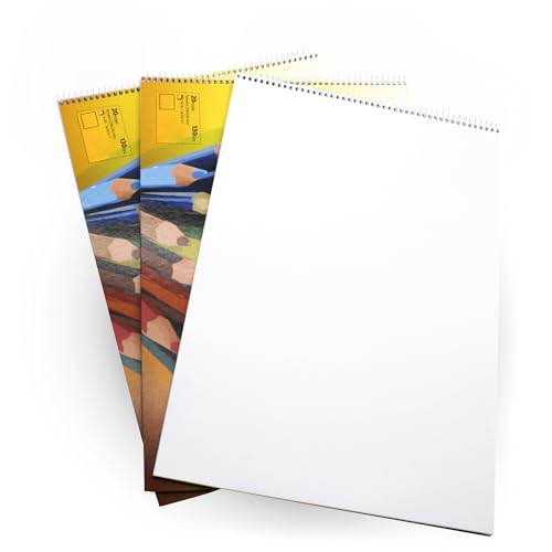 DOJA Barcelona | Blocs de Dibujo A4 Sin Margen | 20 Hojas | Pack 3 | Laminas Dibujo A4 Sin Margen | Block Dibujo A4 Sin Recuadro | Block Dibujo A4 Sin Marco para Artistas, Estudiantes y Creativos...