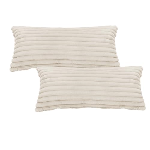 Flauschige Bettwäsche Kissenbeyug Plüsch Kuschel Fleece Flanell Kunstfell Extra Warm für Winter mit Reißverschluss (Taupe, 40x80cm)